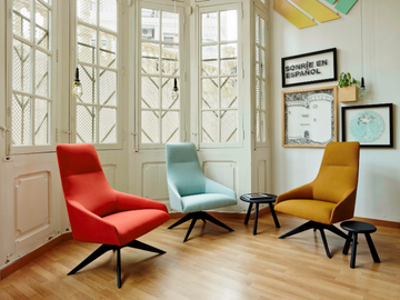 ALYA BU1539 - Sled base fabric easy chair with armrests by Andreu World - view 3